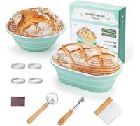 Moules en silicone et bambou pour la boulangerie - Moule à gâteau rond de 23 cm - Moule à gâteau ovale de 25 cm