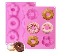 Moules en silicone - Moules de cuisson en silicone pour la cuisson - Moule à donuts en silicone - Moule à donuts en silicone - Moule en forme de pour bagels - Kit de pâtisserie pour chocolat