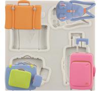 Moules en silicone pour bagages et sacs de voyage, destinés à la décoration de gâteaux, de chocolats, de cupcakes, de fondant, de pâte polymère, de bonbons et de pâte à sucre