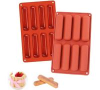 Moules en silicone pour barres de petit-déjeuner - Moule rectangulaire à 8 cavités pour barres énergétiques, brownies et gâteaux au fromage