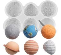 Moules en silicone pour créer des motifs de planètes, d'espace et de météorites – Moules pour fondant, idéaux pour la décoration de gâteaux, les cupcakes, les bonbons, la pâte à modeler, le chocolat e