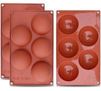 Moules en silicone pour grandes formes, moule demi-sphérique à 5 côtés, lot de 3 pour chocolat, gâteaux, gelée, mousse