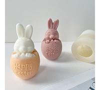 Moules en silicone pour la fabrication de bougies en forme de lapin de Pâques - Moule en silicone 3D pour décoration de gâteaux de Pâques - Moule pour fabrication de