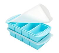 Moules en Silicone pour Soupe Set de 2 Moules avec 4 Compartiments et Couvercle Sans BPA Idéal pour Portionner et Congeler Soupe Sauces et Aliments Parfait pour Meal Prep et Conservation des Aliments