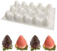 Moules en silicone souples Unyqoos® en forme de fraise 3D – Sans BPA, résistants à la chaleur de -40°C à 230°C, antiadhésifs, idéaux pour les mousses, les gâteaux et les desserts