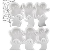 Moules Halloween en Silicone lot de 6 moules en silicone fantôme effrayant | Emporte-Pièces Gâteau Sucette Pour Gâteau Chocolat Sucettes Guimauve Art Créatif Maison Cuisine Fête