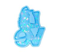 Moules holographiques en résine de Noël - Pendentif en résine - Pour porte-clés de bricolage - Bijoux avec trous - Pour la fabrication de kit époxy en silicone