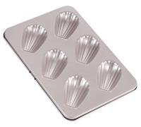 Moules Madeleine, format 6 cavités, non adhésives, forme elliptique, couleur champagne