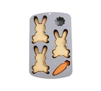 Moules silicone Pâques Outil de coulage antiadhésif forme lapin 3D pour
