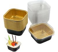 Moules Soufflé Pâtisserie Papier D'Aluminium - Caissettes Cupcakes Muffins Métalliques Bol pour Mini Tasse Aluminium Cuisson 30Pièce