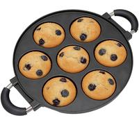 Moulette à beignets - Moule à pâtisserie - Pour la confection de pâtisseries - 7 cavités - 32,9 cm de large - Noir