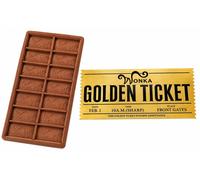 Moulette en silicone pour chocolat, avec un ticket doré, dimensions : 19 x 8,9 cm