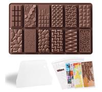 Moulette en silicone pour chocolat, pour réaliser 12 barres de chocolat, avec racloir