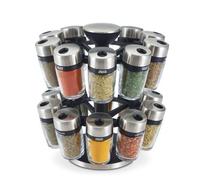 Cole & Mason – Pots à épices Cambridge Carrousel H121809 – 20 pots verre & chrome rotatif 360°