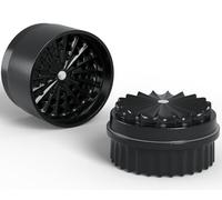 Moulin à herbes sans dents Ø 63 mm | Revêtement en céramique nano pour un broyage sans adhérence | 5 pièces avec récipient de rangement intégré dans le couvercle (noir)