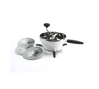 OXO Moulin à légumes Presse-purée inox Gris et blanc Bol inox, levier à ressort, pieds antidérapants