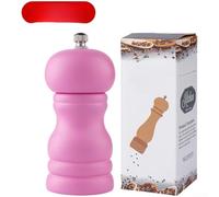 Moulin à poivre à manivelle en bois massif pour table et comptoir (rose nordique)