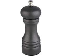 Moulin à poivre APS "Gunmetal", poivrière, distributeur de poivre, mécanisme de broyage en acier inoxydable, degré de broyage réglable en continu, Ø 6 x 6 cm, hauteur 15,5 cm