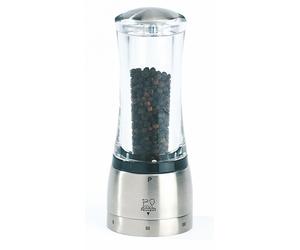 Moulin à poivre DAMAN en acier inoxydable brossé et plastique 16 cm Peugeot