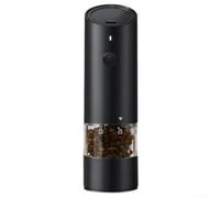 Moulin à poivre électrique rechargeable par USB avec degré de mouture réglable - Moulin à épices automatique pour sel et poivre, portable pour cuisine et barbecue, broyeur en céramique robuste (blanc)