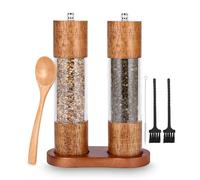 Moulin a Poivre et Sel, Salieres et Poivrieres Bois, Lot de 2, moulin a poivre manuel, Salière et Poivrièr, Moulin Sel Poivre Bois pour Sel de Mer, Piment, Poivre