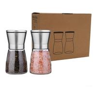 Moulin à poivre manuel en acier inoxydable antirouille pour cuisine avec support ou sans support, outil de broyage compact pour le cumin, alternative moderne au moulin à assaisonnement (sans support)