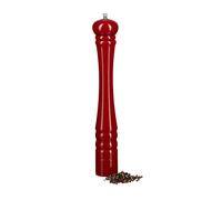 Moulin à poivre Relaxdays bois, broyeur céramique, grand, 40x6x6 cm, classique, rouge
