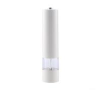 Moulin à sel électrique 22 cm Réglables Alimentation AA (Blanc) | Corps en plastique, fenêtre transparente, design facile à remplir, finition noire, s'adapte à tout type de décoration