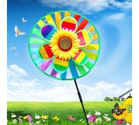 Moulin À Vent À Tournesol Double Couche, Moulin À Vent Coloré, Pinwheel, Décoration De Jardin Pour La Maison, Jouets D'Extérieur Pour Enfants