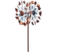 Moulin à vent feuilles de métal - ICARE - Leaf Duett - Blanc - Décoration de jardin - Double rotor