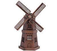 Moulin à vent hollandais en bois, statue de Moulin à vent vintage, bronze rouge, Moulin à vent hollandais, décoration de table, mini décoration artisanale Cour, pelouse et jardin