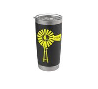 Moulin à vent, Iowa, vintage, souvenir Gobelet isotherme en acier inoxydable double paroi