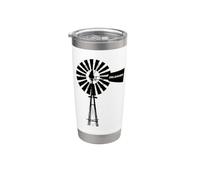 Moulin à vent, Oklahoma, vintage, antique, vieille mode Gobelet isotherme en acier inoxydable double paroi