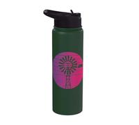 Moulin à vent vintage de ferme rétro Country Graphic Hommes Femmes Stainless Steel Insulated Water Bottle