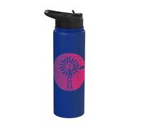Moulin à vent vintage de ferme rétro Country Graphic Hommes Femmes Stainless Steel Insulated Water Bottle