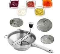 Moulin alimentaire ergonomique en acier inoxydable avec 3 disques de fraisage, broyeur de cuisine rotatif avec poignée, hachoir à main pour compote de pommes et pommes de terre, robot alimentaire
