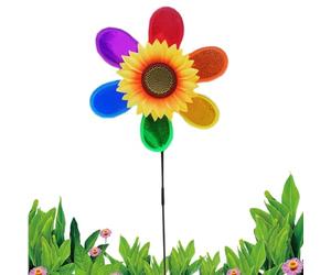 Moulin Jardin | Girouette Réflective | Épouvantail Décoratif Arc-en- pour Jardin Verger Ferme Pelouse Extérieur, Accessoire Décoration et Protection Oiseaux Coloré