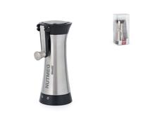Moulin Noyer Muscade Acier Inoxydable Et Acrylique Transparent, Argenté Et Noir