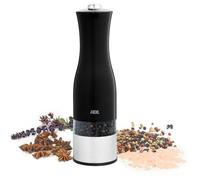Moulin Poivre/Sel électrique - ADE -KITCHEN GADGETS - Acier inoxydable/plastique - H 22,5 cm - Inclus 6 pilles AAA - Noir