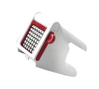 Moulinex - Coupe-frites et légumes manuel XL avec grille - Blanc et Rouge | Coupe légumes manuel pour réaliser des frites maison sans effort - Lames inox Thiers - Compatible avec lave vaisselle