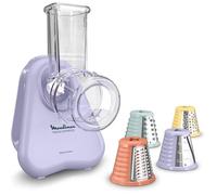 Moulinex Fresh Express DK8546E0 - Découpe-légumes électrique 4-en-1 (Émincer, Trancher, Râper) Lilas 150W