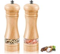 Moulins à Poivre et Sel,Salieres et Poivrieres Bois,Réglables Avec Broyeur à épices en Céramique,Moulin Classique Poivrière,Lot de 2