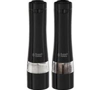 Russell Hobbs Set de moulins sel & poivre électrique – 2 automatiques, réglage finesse, LED Noir/Inox