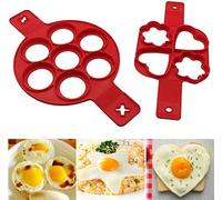 Moulle Pancake,2 PCS Silicone Pancake Molds Moule à Crêpes Moule de Cuisson Braconnier à Oeufs Anneau Antiadhésif Moule à Gâteau pour Muffins Oeufs Pâtisserie Coeur et Forme Ronde et Etoile