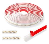 Moulure adhésive vintage 3D flexible Blanc avec or pour mur, miroir, porte, armoire