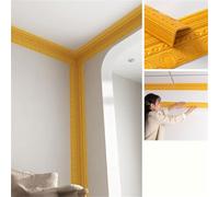 Moulure Autocollante Souple pour Plafond et Mur | Baguette de Finition en Mousse pour Cache Joints, Cadre de Miroir et Décoration Intérieure | Pose Facile Décollez et Collez(Gold,14cm x 9.2 meter)