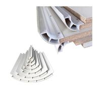 Moulure Courbe PVC pour Cuisine, Structure à Nervures Renforcées | Profilé Courbe pour Îlots et Plans de Travail, Finition sans Joint Apparent, Panneaux de 18 mm, Découpable, 2 m, Lot de 5