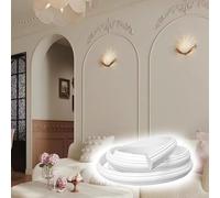 Moulure d'arche flexible en PVC blanc pouvant être peint - Cadre de porte pliable - Décoration pour murs de salon