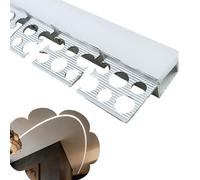 Moulure de couronne flexible à DEL - Profil incurvé en aluminium de 1 m pour garniture de plafond et décoration d'éclairage indirect d'armoire, rondelle murale pliable, installation facile, 1 m
