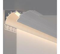Moulure de couronne LED personnalisable de 2 m pour plafonds et murs - Éclairage et diffuseur pour éclairage d'ambiance - Décoration d'intérieur parfaite